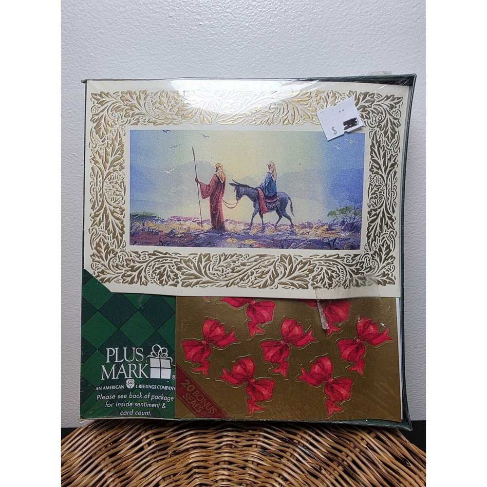 Vintage Sealed Box Of Plus Mark Christmas Cards Set of 20. Hallmark